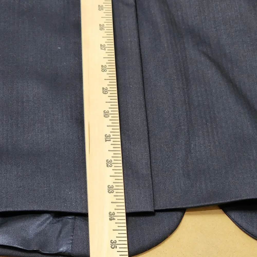 Stafford Suit Jacket Mens 50L Navy Herringbone Wool SuperSuit Two Button Blazer